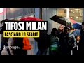 I tifosi del Milan lasciano lo stadio prima della fine del derby: l'inter è campione d'Italia