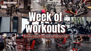 WEEK OF WORKOUTS | 6-DAY SPLIT | UPPER/ LOWER BODY EXERCISES FOR WEIGHT LOSS | CURRENT ROUTINE