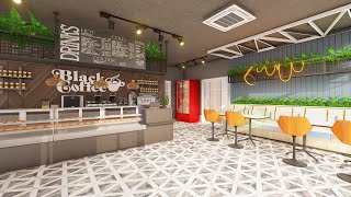 New York USA Black Coffee Shop Design | Mini Café | Tea Lounge & Bar | Shape & Build Architects #usa