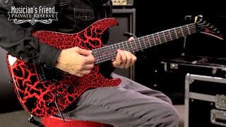 Charvel Custom Select Dinky Electric Guitar, Black Red Crackle