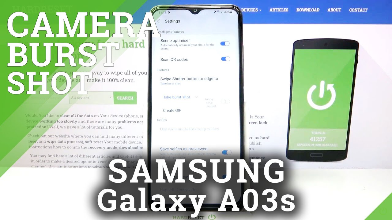 How to Take Burst Shots using SAMSUNG Galaxy A03s Camera – Few Pictures in Row