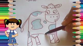 HOW TO DRAW AND PAINT A COW / COMO DESENHAR E PINTAR UMA VACA, VAQUINHA KAWAII 🐄🐮 #vaca #cow #yt