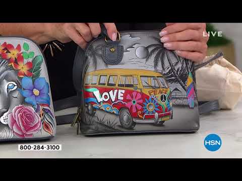 Anuschka HandPainted Leather Domed Crossbody Satchel