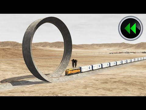 Reverse Trains vs Vertical Loop - BeamNG Drive