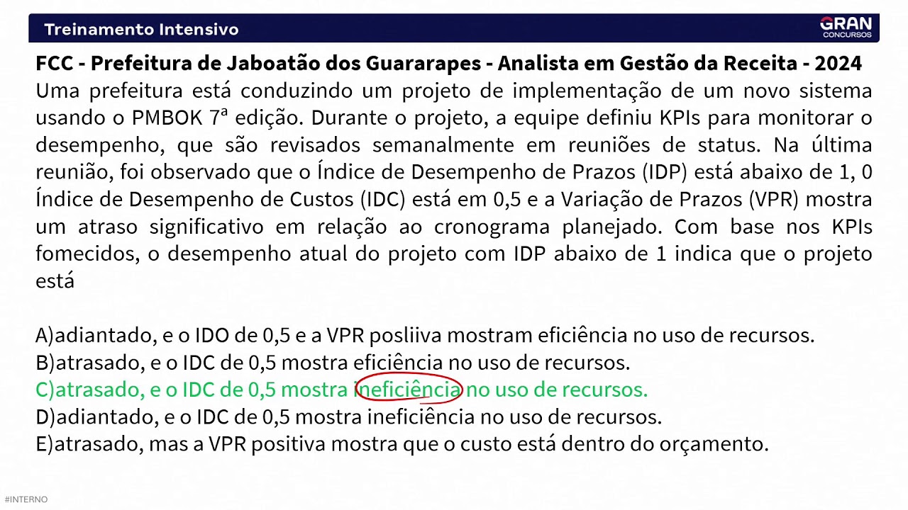 (Exercícios) Treinamento Intensivo SEFAZ GO (2025)