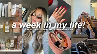 GLOW UP WITH ME! 🎀productive days in my life, chatty q&a, hair makeover, & self-care nights!