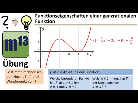 Ganzrationale Funktion mittels Ableitungen untersuchen | klausurtypische Aufgabe