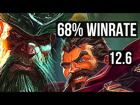 GANGPLANK vs GRAVES (TOP) | 8/0/9, 68% winrate, Legendary | KR Master | 12.6