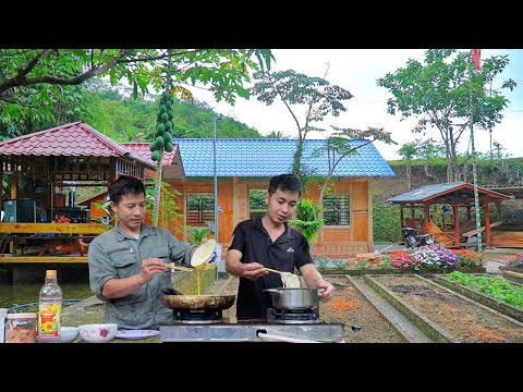 DAU eagerly builds brick walls with PHIN | Ending the workday with a delicious noodle meal