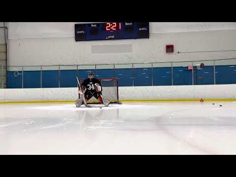 Hockey Goalie Training : RVH Bump Out with Glove Save