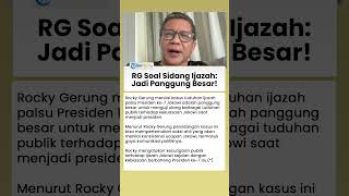 RESPONS SOAL SIDANG IJAZAH JOKOWI, Rocky Gerung: Jadi Panggung Besar Pengujian Kekuasaan