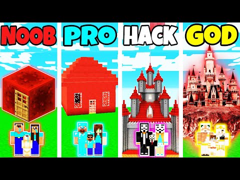 Insane Noob vs Pro vs Hacker vs God - EPIC Redstone House Build!!