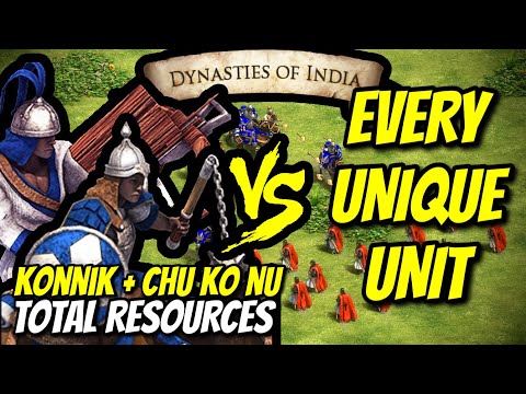 KONNIK + CHU KO NU vs EVERY UNIQUE UNIT (Total Resources) | AoE II: Definitive Edition