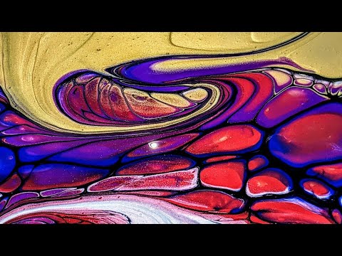 (138) 'Regina' ~ Beautiful Bloom Swipe ~ Liquid Gold Series ~ Fluid Art
