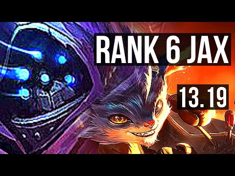 JAX vs RUMBLE (TOP) | Rank 6 Jax, 6 solo kills, 7/1/0, Rank 22 | KR Challenger | 13.19