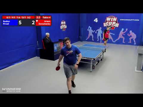 09:00 Пирвели Родион 3-2 Дорошенко Артём  стол 4  ЮГ-1  20.06.22