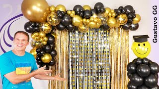 DECORACION CON GLOBOS 🎈👩‍🎓 (Guirnalda de globos) Decoracion para graduacion o cumpleaños gustavo gg
