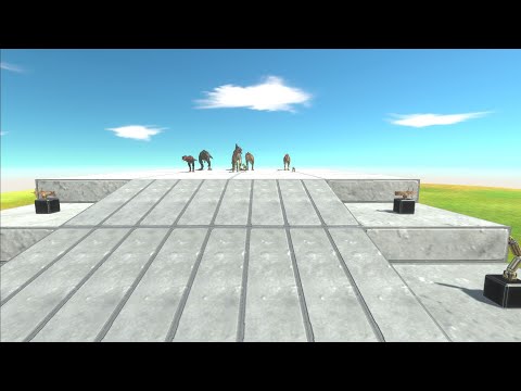 Dinosaurs and animals race down  | Animal Revolt Battle Simulator