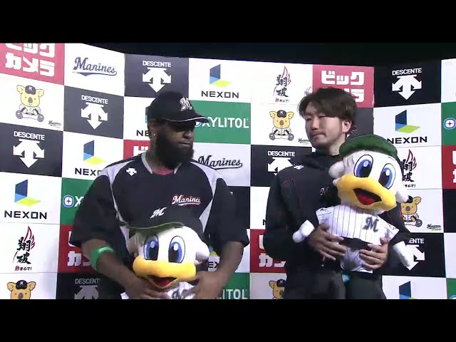 マリーンズ・石川投手・ナバーロ選手ヒーローインタビュー 2016/5/31 M-C