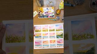 A bunch of paintings on one sheet! #watercolor #art #arttherapy #aceo