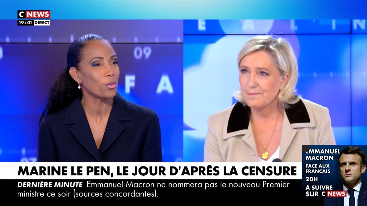 Marine Le Pen, invitée de Christine Kelly dans "Face à l'info" sur CNEWS (05/12/2024)