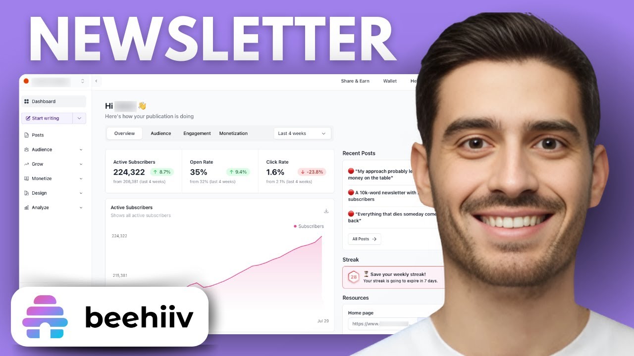 beehiiv complete tutorial 2025 — growth and monetization features walkthrough