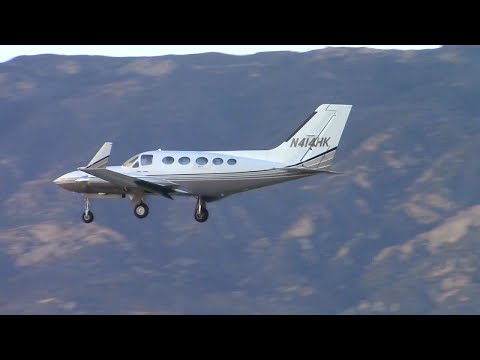 Cessna 414 Chancellor [N414HK] landing at Santa Barbara Airport