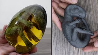 How to Make Dinosaur in Amber | Resin Art