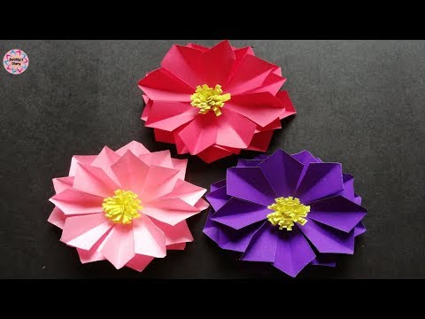 Easy paper flowers - Paper Crafts Flowers - Home Decorating Ideas -  Flower Making Video