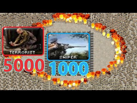 Snipers surrounded by Terrorists 🎮 1k vs 5k 🎮 Red Alert 2