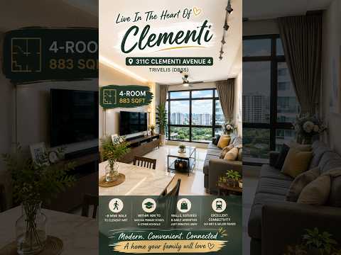 311C Clementi Avenue 4, 311C Clementi Avenue 4, 3 Bedrooms, 883 sqft, HDB Flat For Sale, by Bjorn Lim, 500199922 - PropertyGuru.com.sg