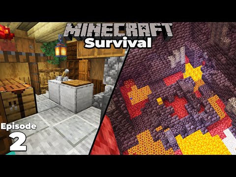 Minecraft 1.16 Survival : Ep 2 : Interior decoration and Nether Bastion Exploring! Let's play