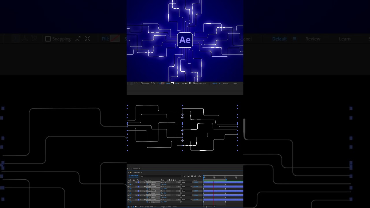 Circuit Lines Animation in Adobe After Effects. #aftereffctstuturial #learnaftereffects