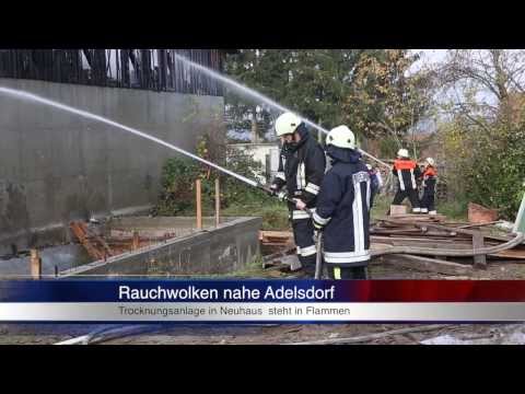 15.11.2013 (ERH) Trocknungsanlagen nahe Adelsdorf in Flammen
