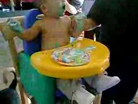 Kaden eating his BIRTHDAY CAKE!