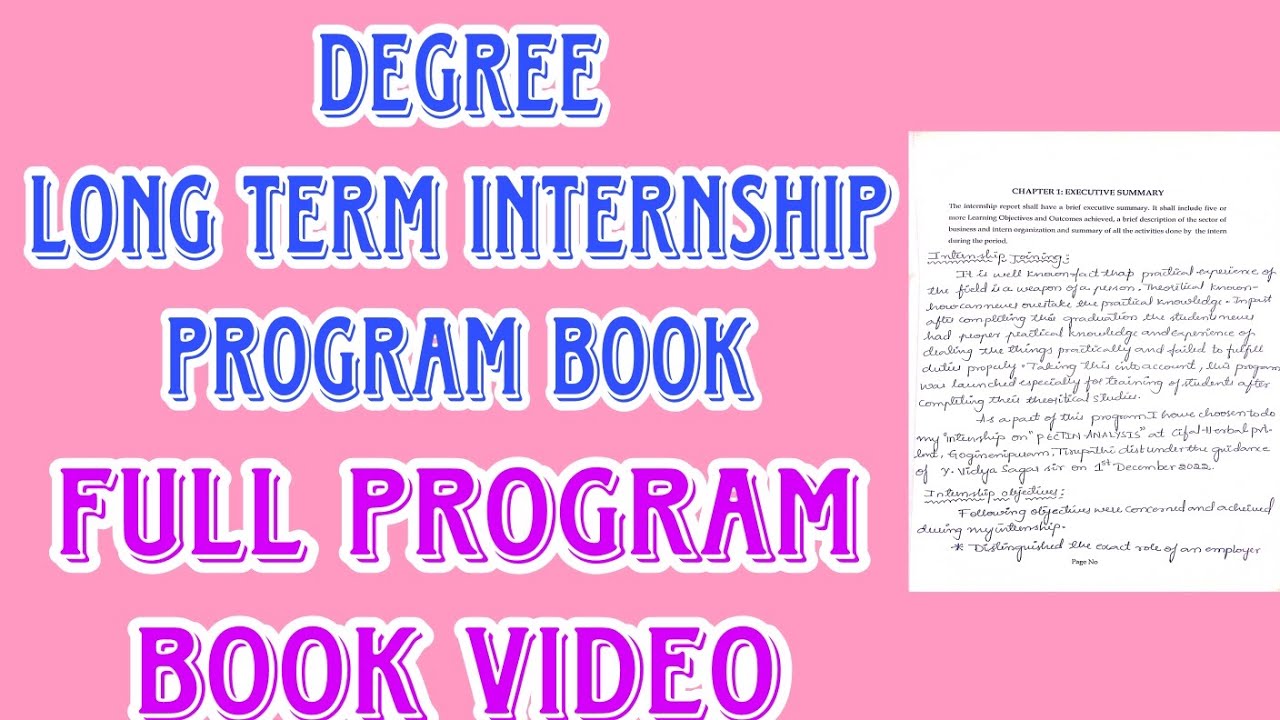 Longterm internship program book#degree#apsche#apschemes