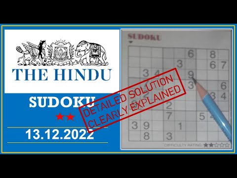 How to Solve 2 Star Hindu  Sudoku Dec 13,  2022 -  Step By Step Solution