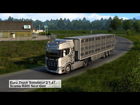 Scania R500 || Euro Truck Simulator 2 1.47 || Alborg - Jonkoping Cow Delivery