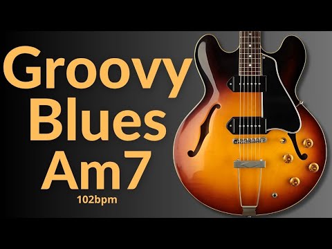 Groovy Blues guitar Backing Track in A Minor (Am7)