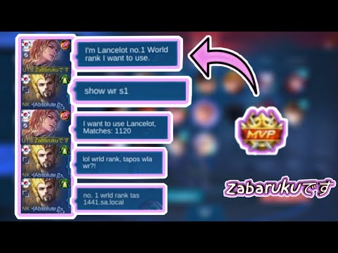 Lancelot No.1 World Rank PRANK !!! With 1k Matches No Winrate!! | Zabaruku | MLBB