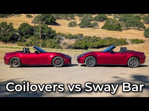 2025 Mazda Miata Sport (Sway Bar) vs 2024 Mazda Miata Club (Coilovers) - Head to Head Review!