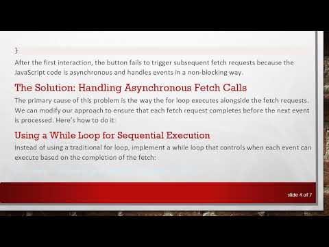 How to Fix the Fetch API in addEventListener So It Works Repeatedly