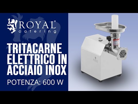 Video - Tritacarne elettrico in acciaio inox- Rotazione in senso inverso - 70 kg/h