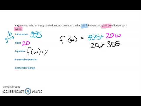 Function Notation Word Problems Video 2