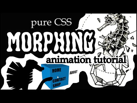 Pure CSS Morphing Animation With Clip Path 3D Cube Menu With Perspective Preserve 3D Properties