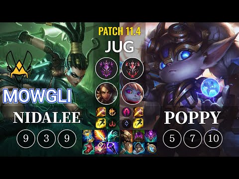 VIT Mowgli Nidalee vs Poppy Jungle - KR Patch 11.4