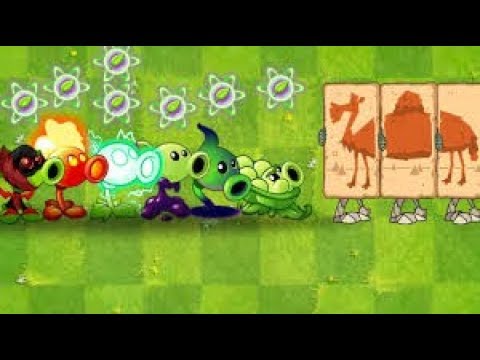 Plants vs Zombies 2 . Every Peashooter Power Up Level 1! VS Pharaoh, Camel Zombies
