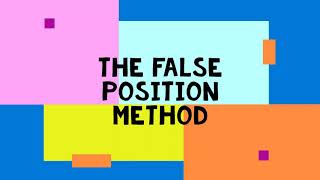 false position METHOD