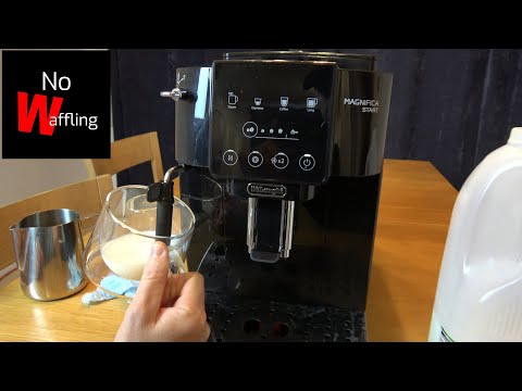 How to Use the Milk Frother Steam Wand Delonghi Magnifica Start Coffee Machine - Beginners guide