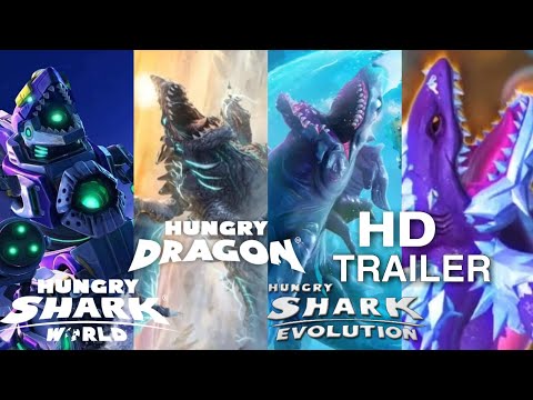 NEW SHARKS/NEW DRAGON TRAILERS COMPILATION - Hungry Shark World 10th